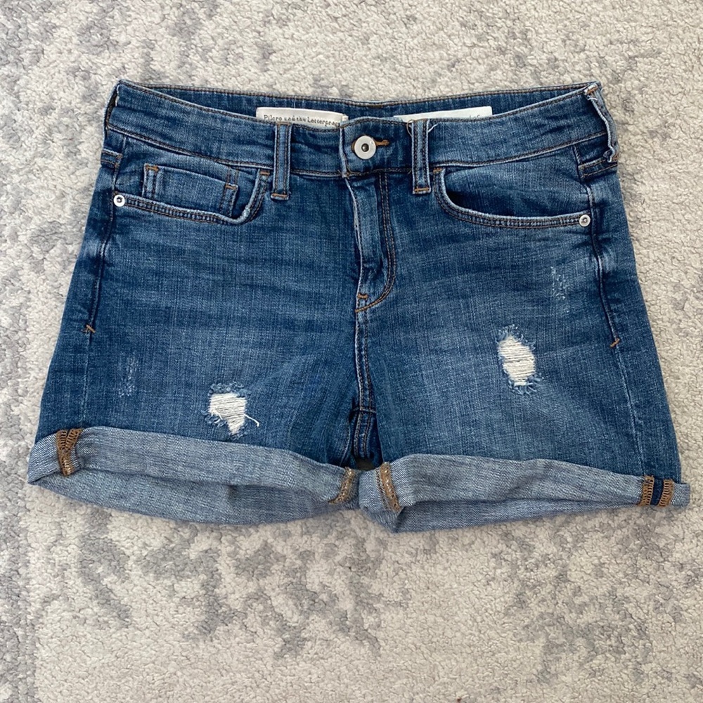 Pilcro and the Letterpress Slim Boyfriend Denim Shorts, Size 26